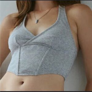 Urban Outfitters Out From Under Ivy Leaguers Corset Bra Halter Grey Top Size M